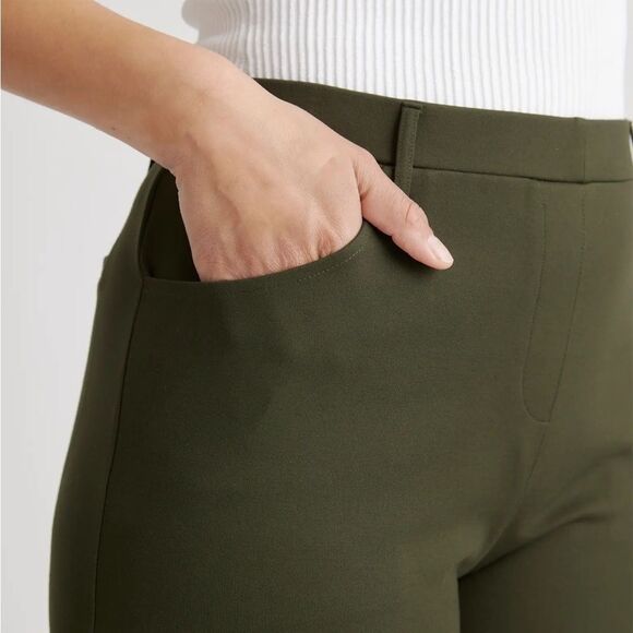 Quince Ultra-Stretch Ponte Straight Leg 4-Pocket Pants size XL green nwt - Picture 3 of 9